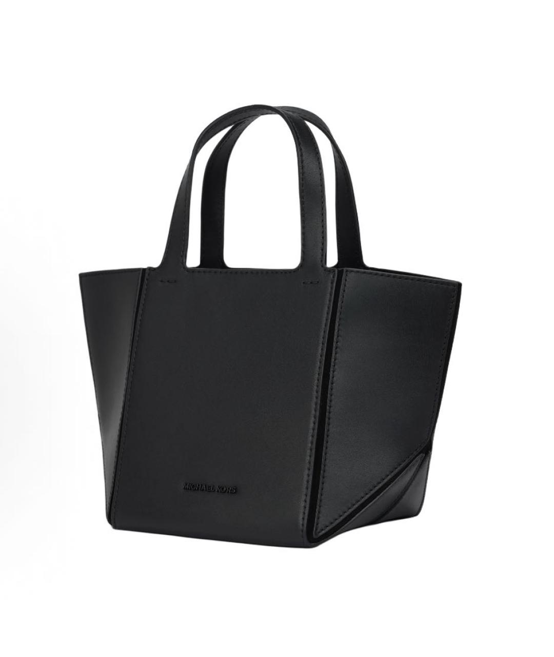 MICHAEL KORS Черная кожаная сумка с короткими ручками, фото 4