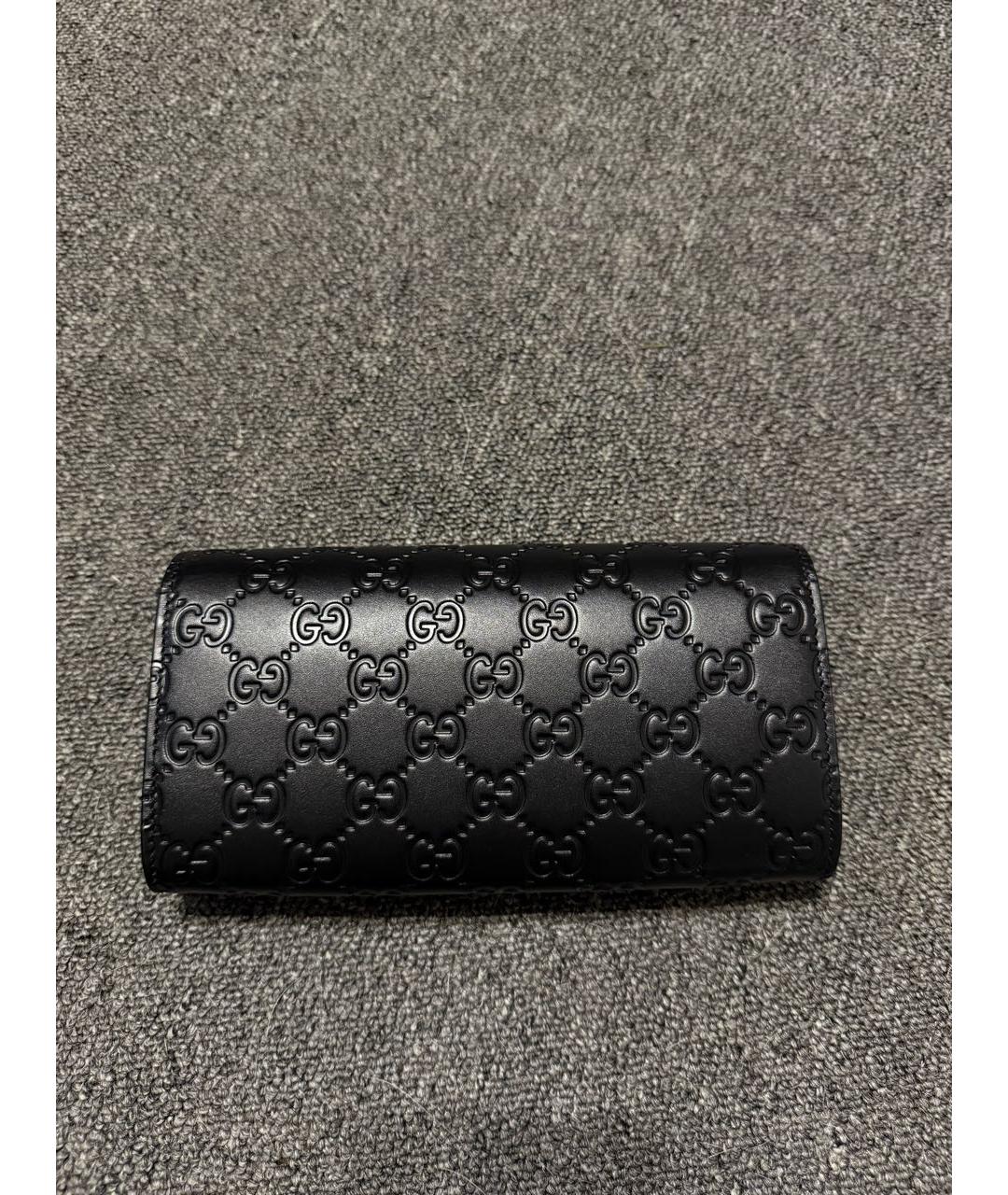 GUCCI Черный кожаный кошелек, фото 3