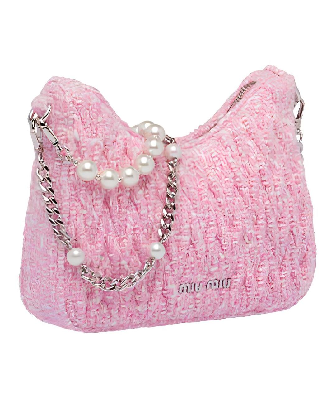 MIU MIU Розовая кожаная сумка через плечо, фото 2