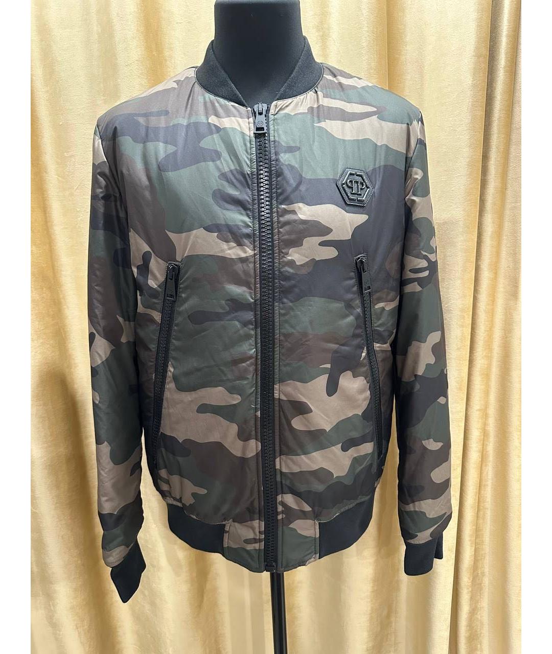 PHILIPP PLEIN Хаки полиэстеровая куртка, фото 9