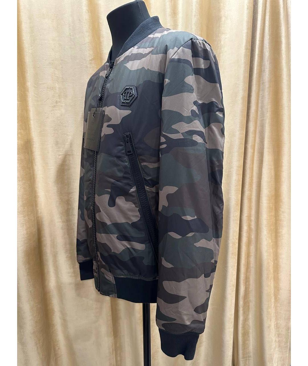 PHILIPP PLEIN Хаки полиэстеровая куртка, фото 5