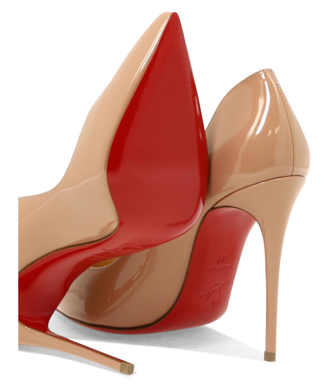 CHRISTIAN LOUBOUTIN Бежевые кожаные туфли, фото 5