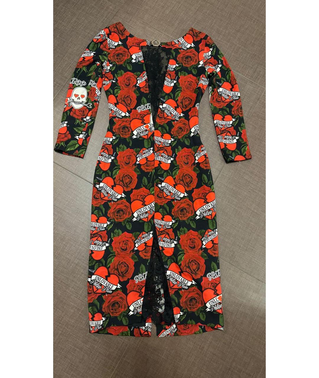 PHILIPP PLEIN Красное вискозное коктейльное платье, фото 9