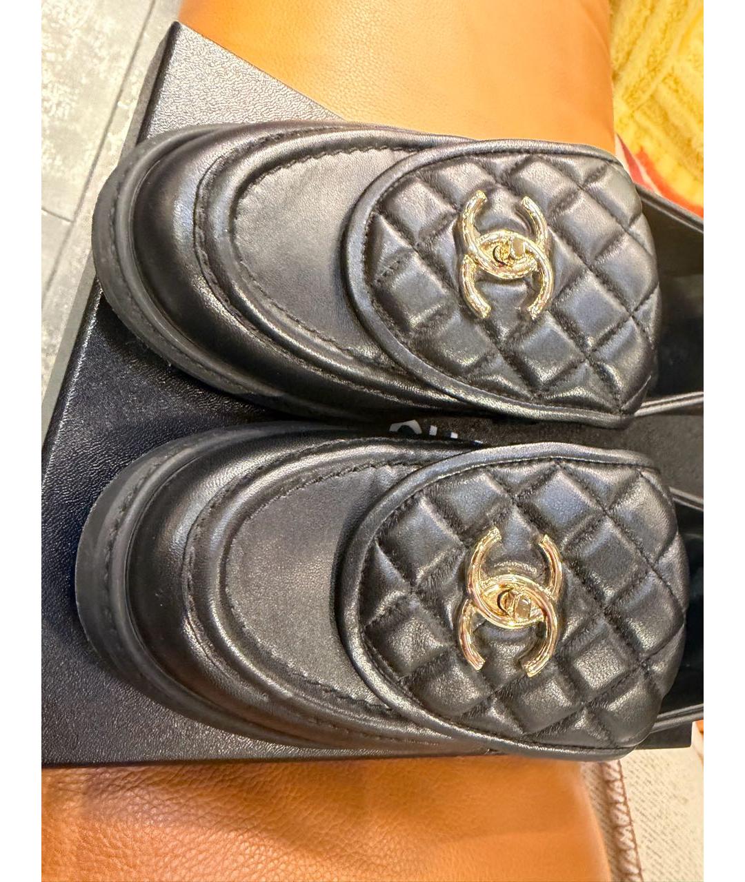 CHANEL Черные кожаные лоферы, фото 8