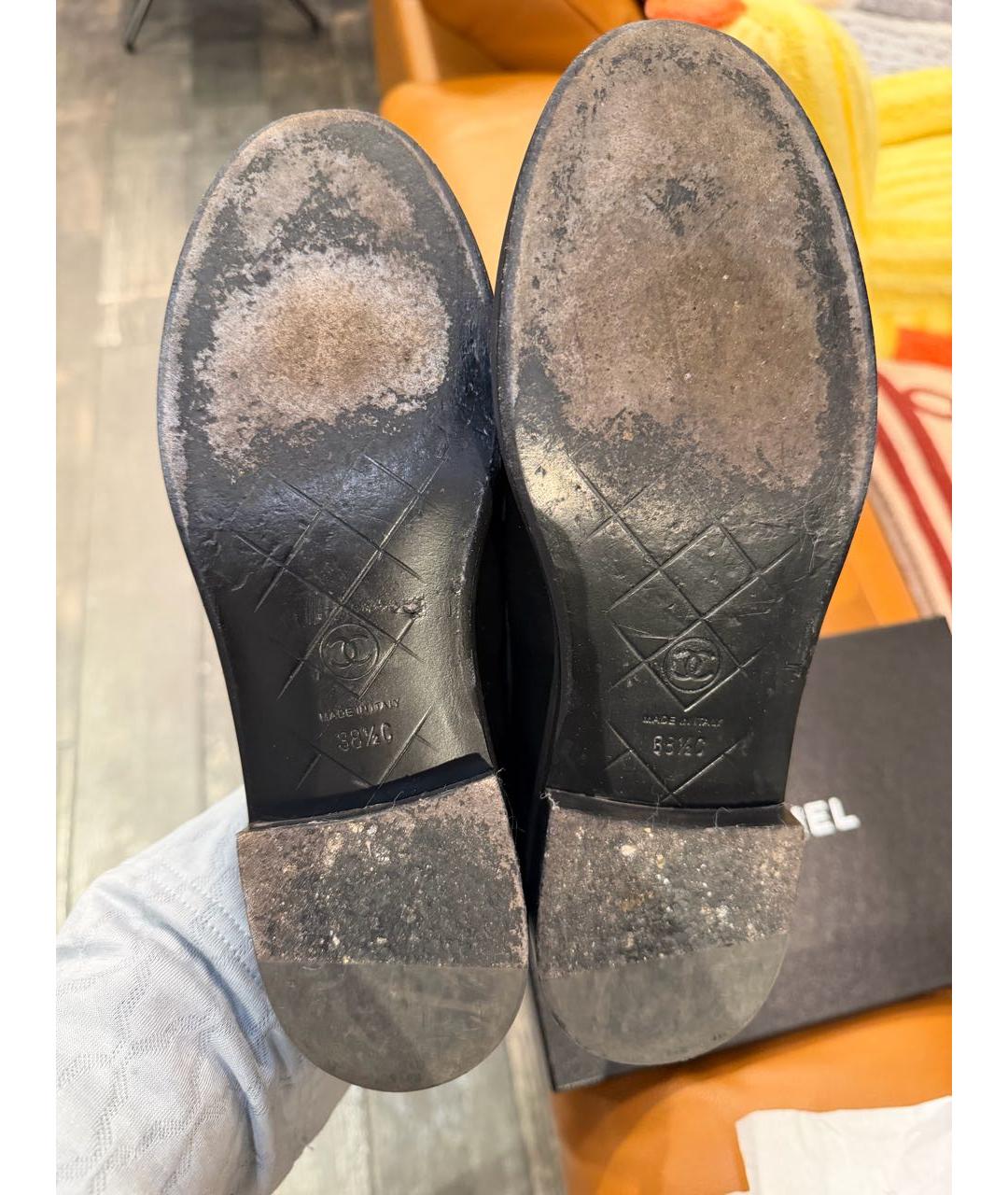 CHANEL Черные кожаные лоферы, фото 6