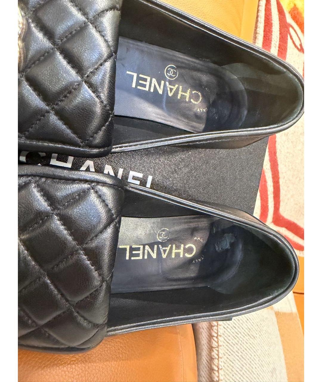 CHANEL Черные кожаные лоферы, фото 7