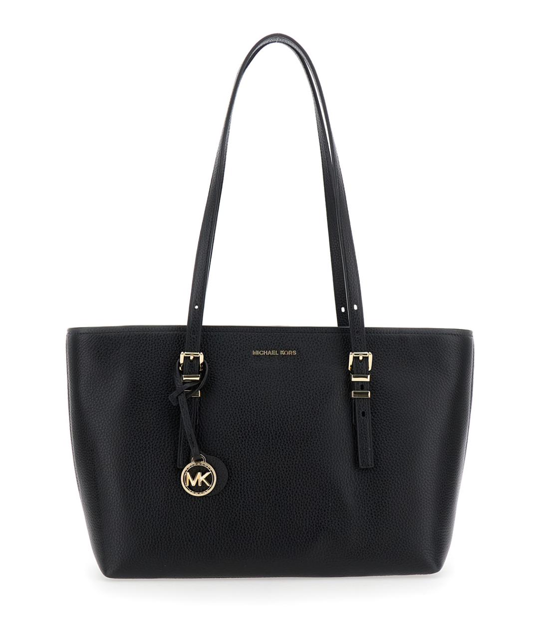 MICHAEL MICHAEL KORS Черная кожаная сумка тоут, фото 1