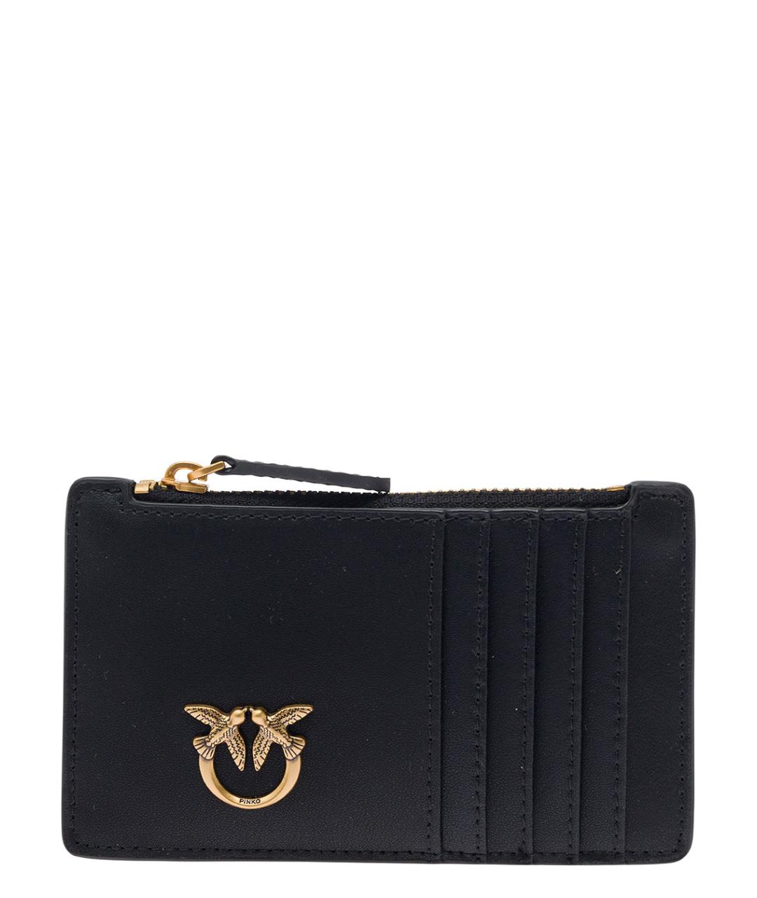 PINKO Черный кожаный кардхолдер, фото 1