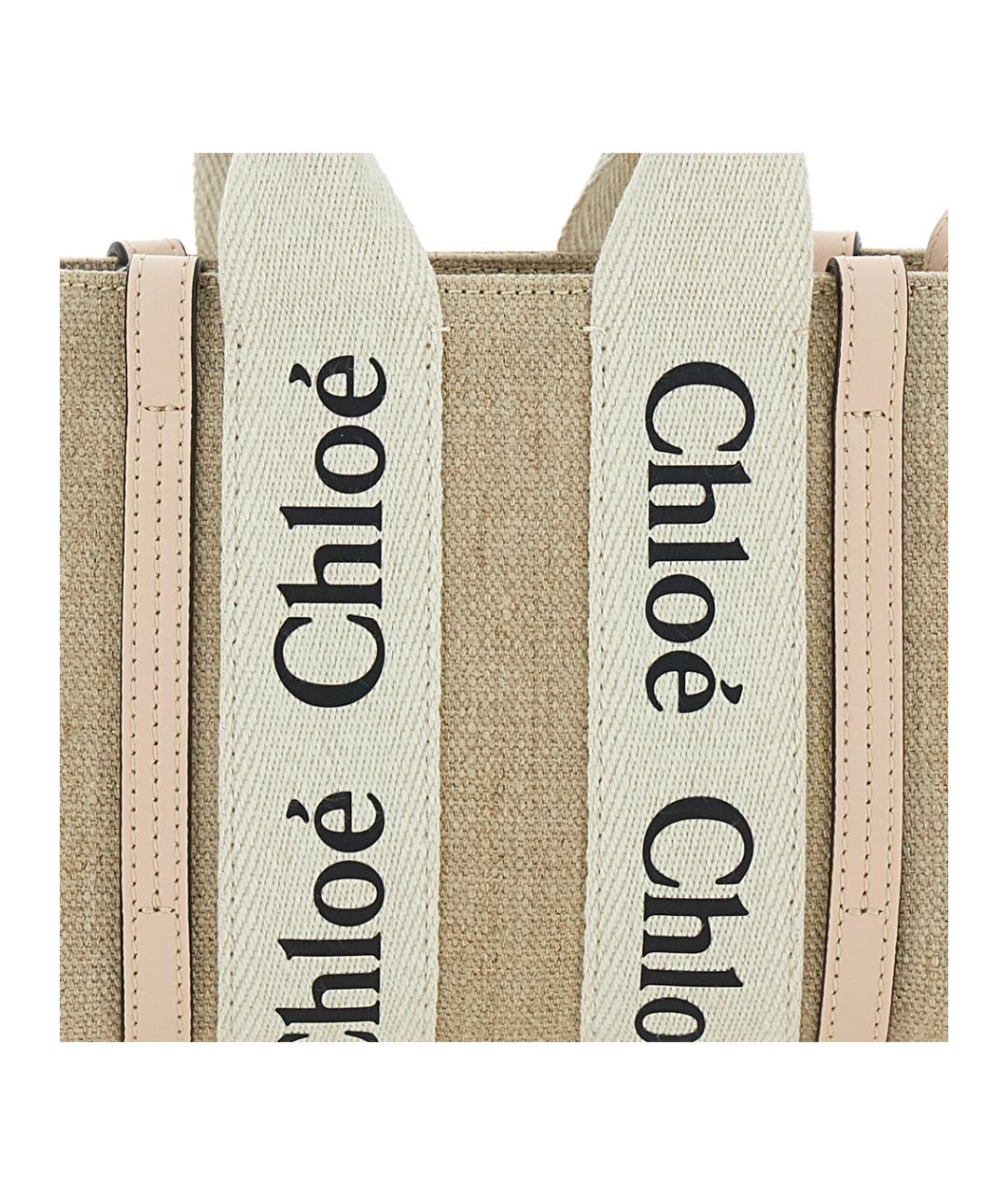 CHLOE Бежевая тканевая сумка через плечо, фото 3