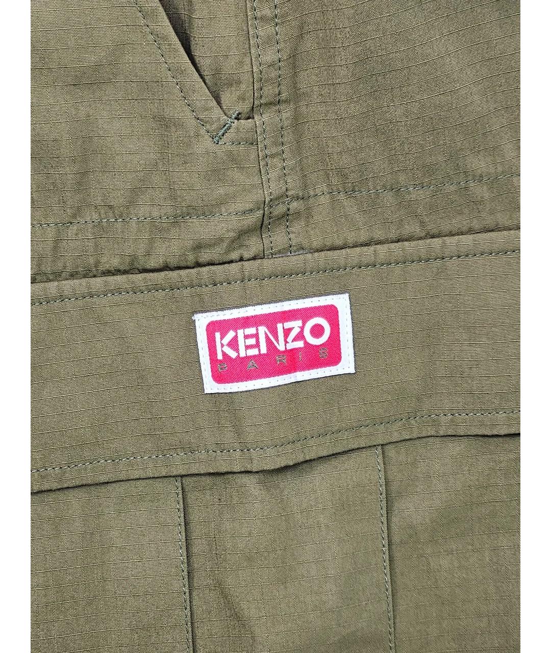 KENZO Хаки хлопковая юбка мини, фото 3