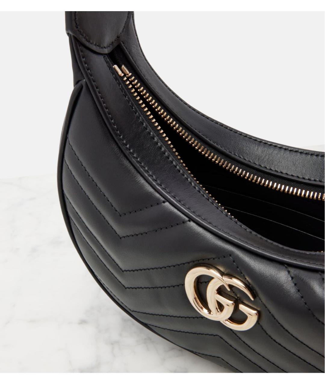 GUCCI Черная кожаная сумка через плечо, фото 4