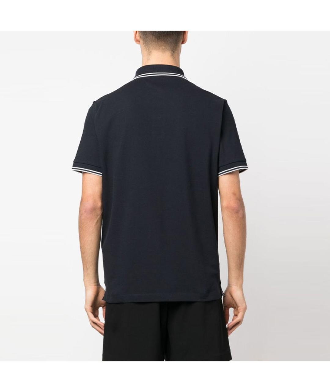 STONE ISLAND Темно-синее хлопковое поло с коротким рукавом, фото 3