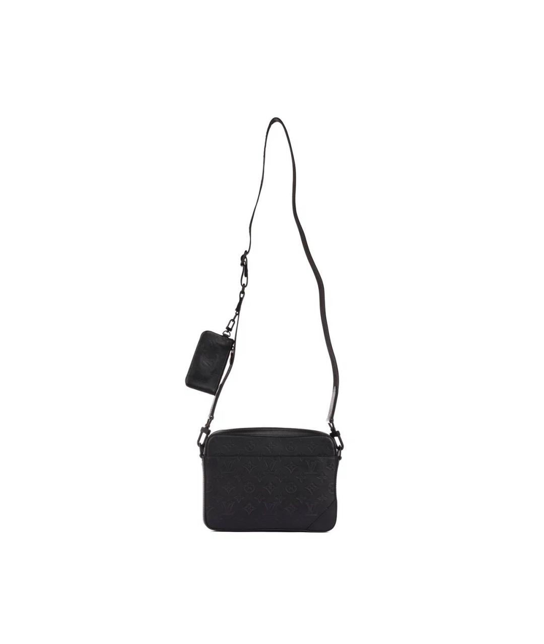 LOUIS VUITTON Черная кожаная сумка на плечо, фото 4
