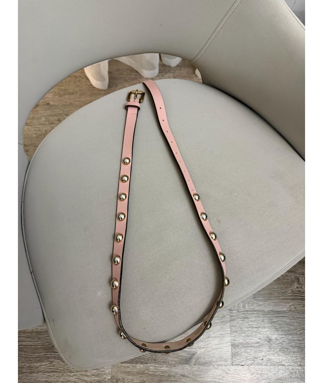 KARL LAGERFELD Розовый кожаный ремень, фото 2