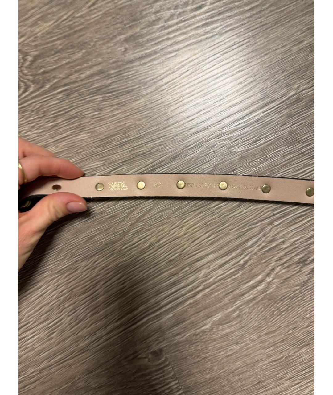 KARL LAGERFELD Розовый кожаный ремень, фото 4
