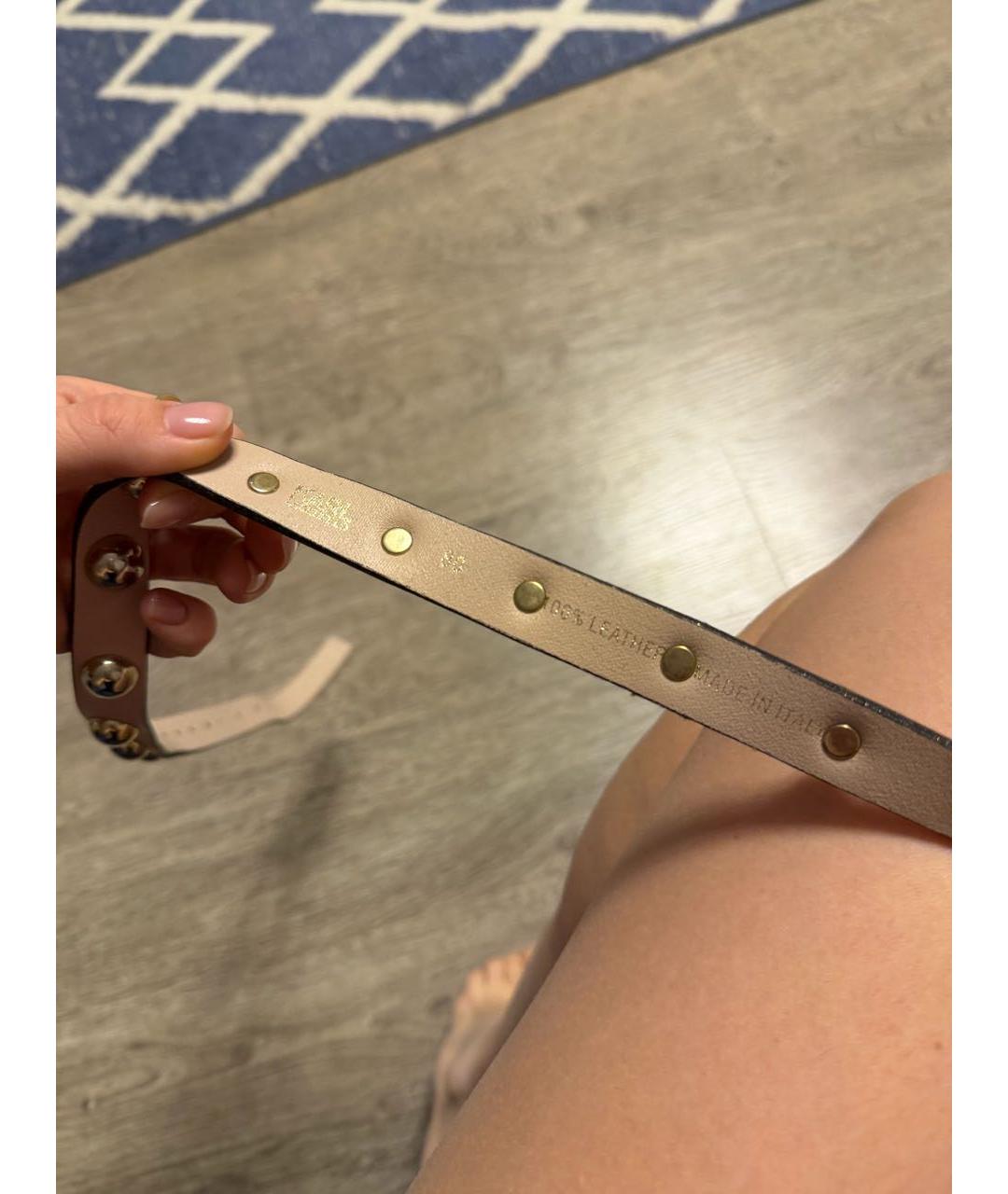 KARL LAGERFELD Розовый кожаный ремень, фото 5