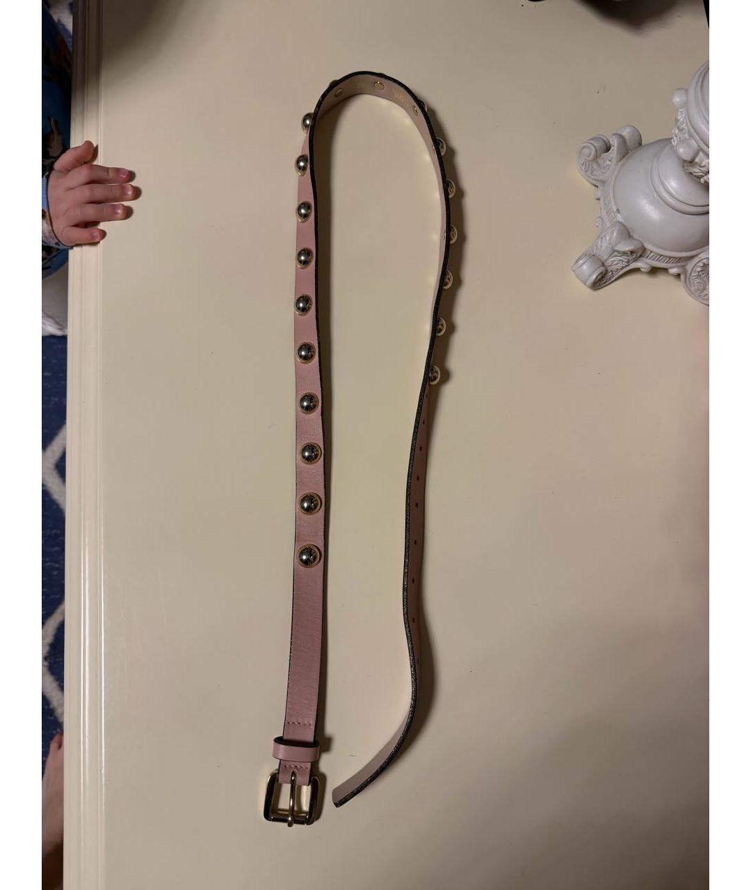 KARL LAGERFELD Розовый кожаный ремень, фото 8