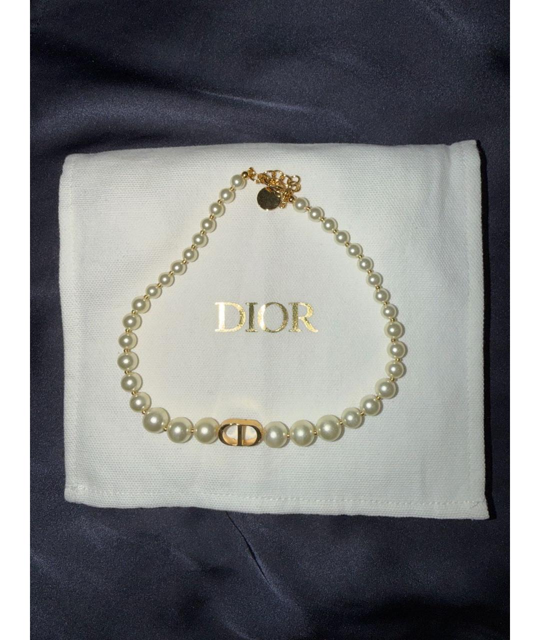 CHRISTIAN DIOR Белый чокер из бисера, фото 5