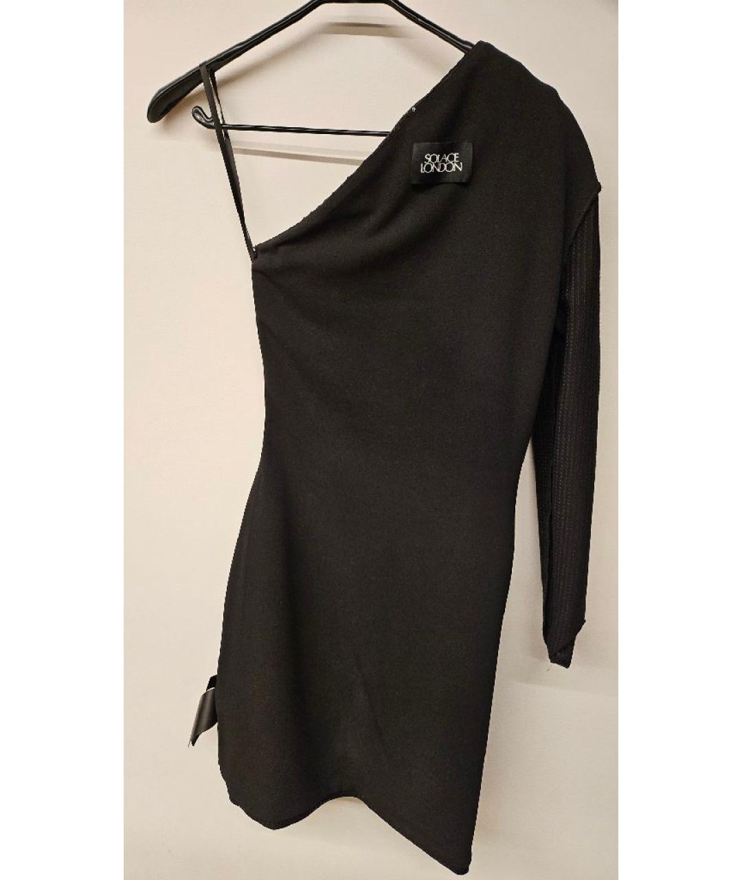 SOLACE LONDON Черное вискозное коктейльное платье, фото 3