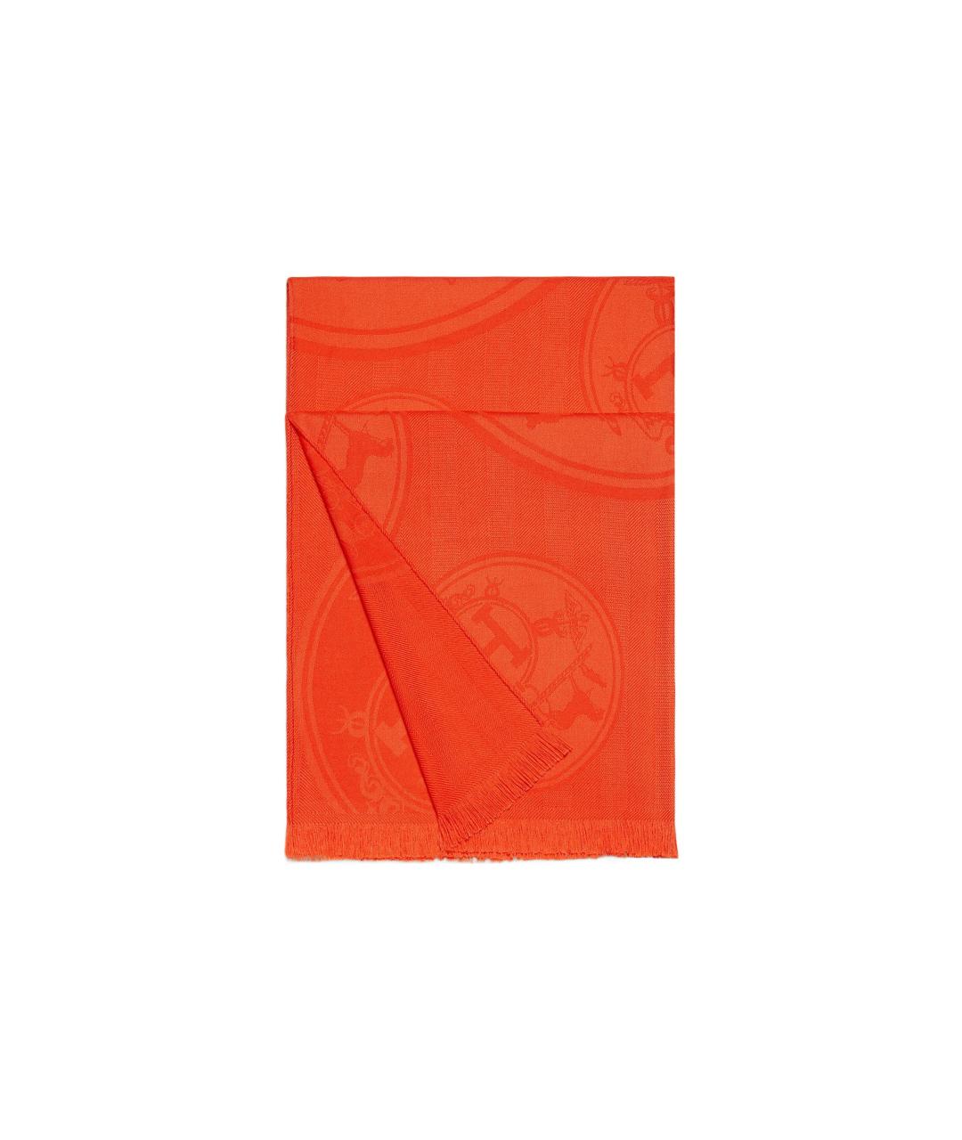 HERMES Оранжевый шарф, фото 1