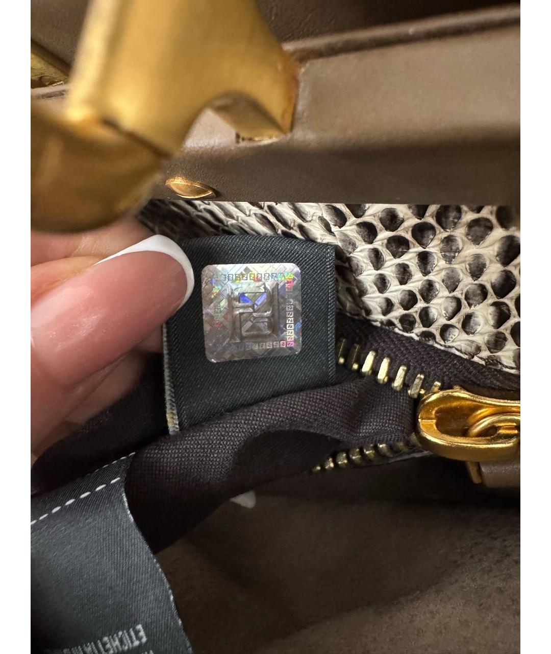 FENDI Коричневая кожаная сумка через плечо, фото 7