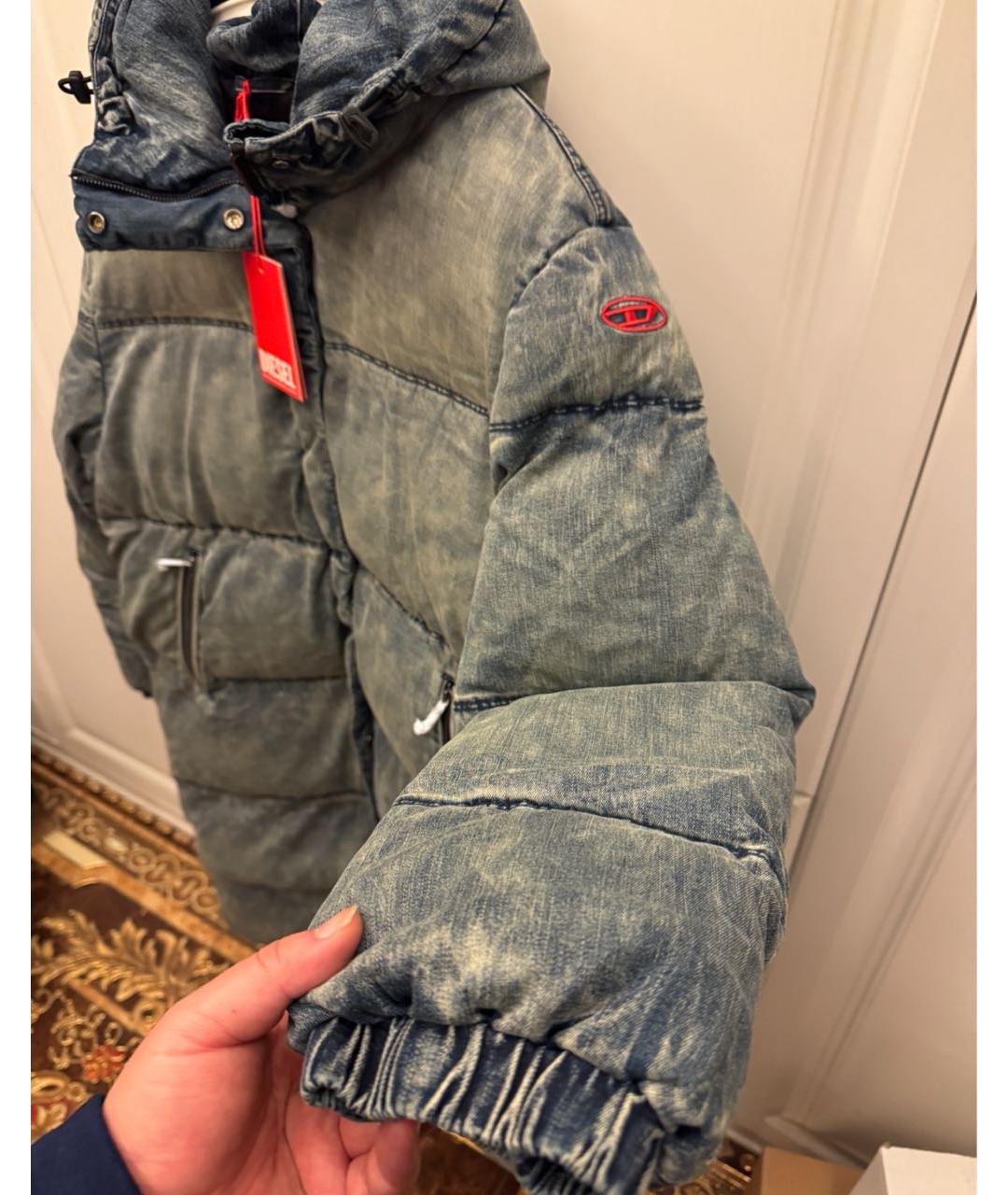 DIESEL Синий деним пуховик, фото 6
