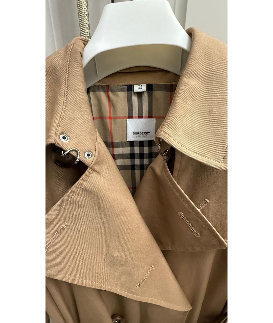 BURBERRY Коричневый хлопковый тренч/плащ, фото 3