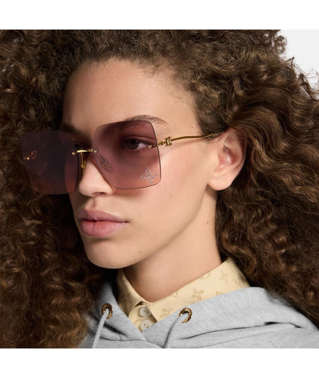 LOUIS VUITTON Золотые металлические солнцезащитные очки, фото 4