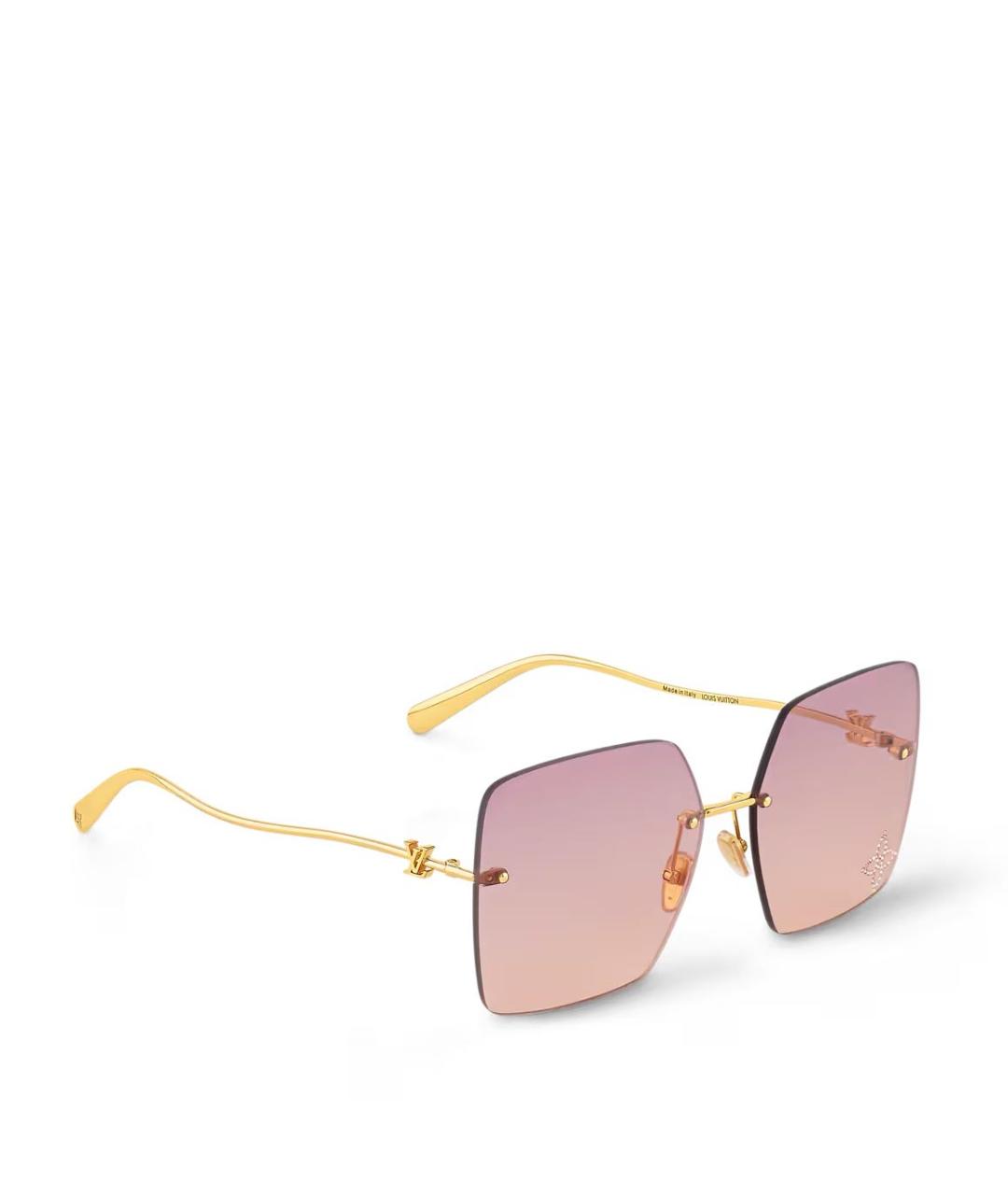 LOUIS VUITTON Золотые металлические солнцезащитные очки, фото 6