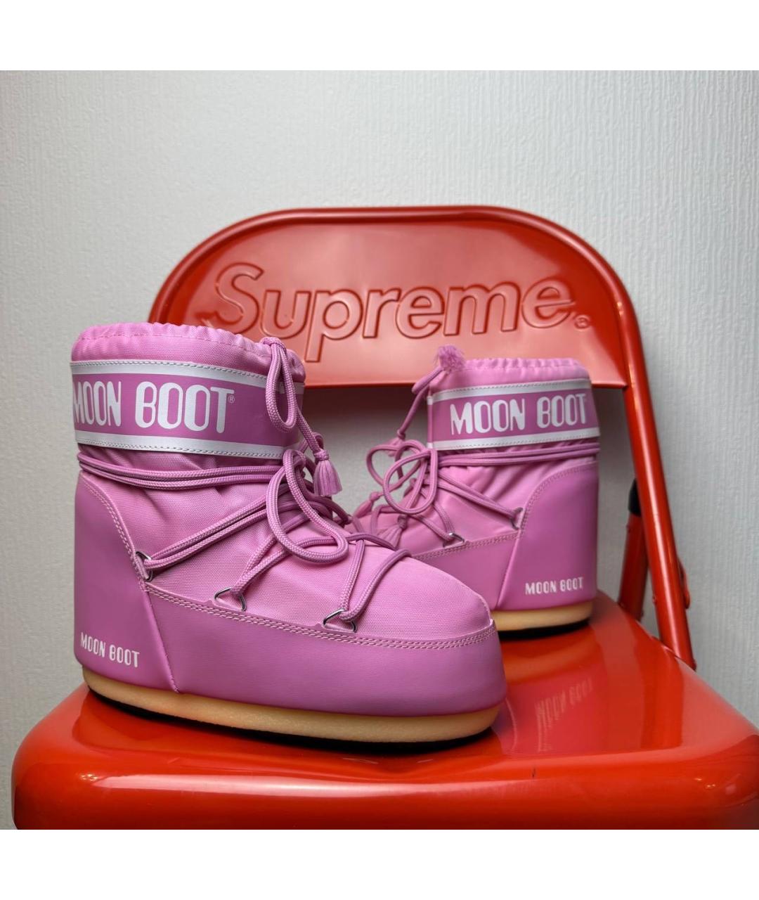 MOON BOOT Розовые ботинки, фото 3