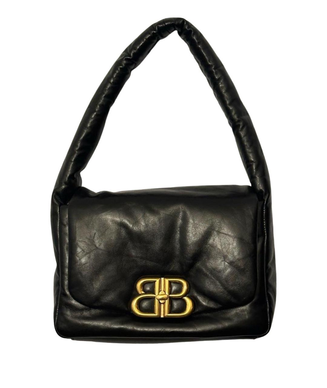 BALENCIAGA Черная кожаная сумка с короткими ручками, фото 1