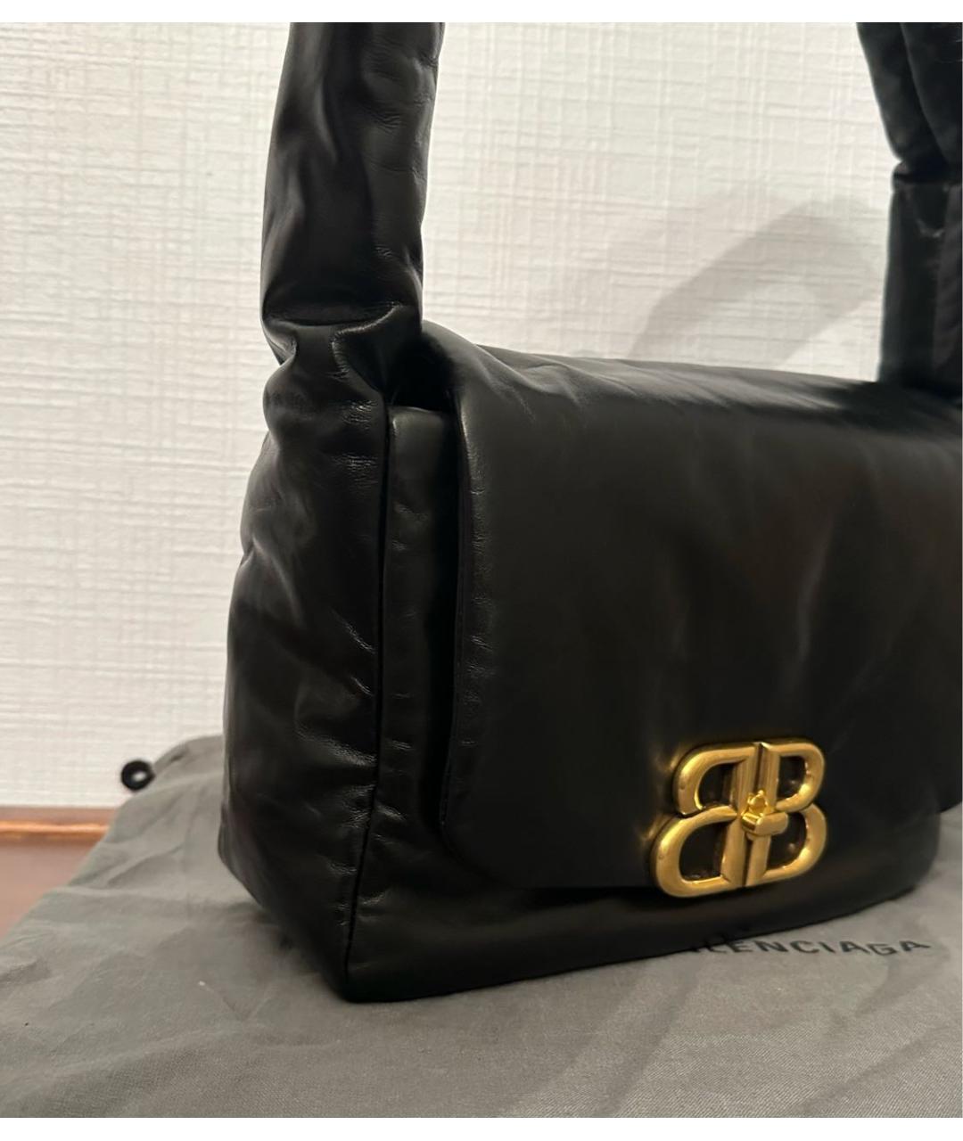 BALENCIAGA Черная кожаная сумка с короткими ручками, фото 2