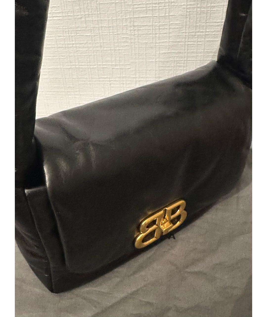 BALENCIAGA Черная кожаная сумка с короткими ручками, фото 4