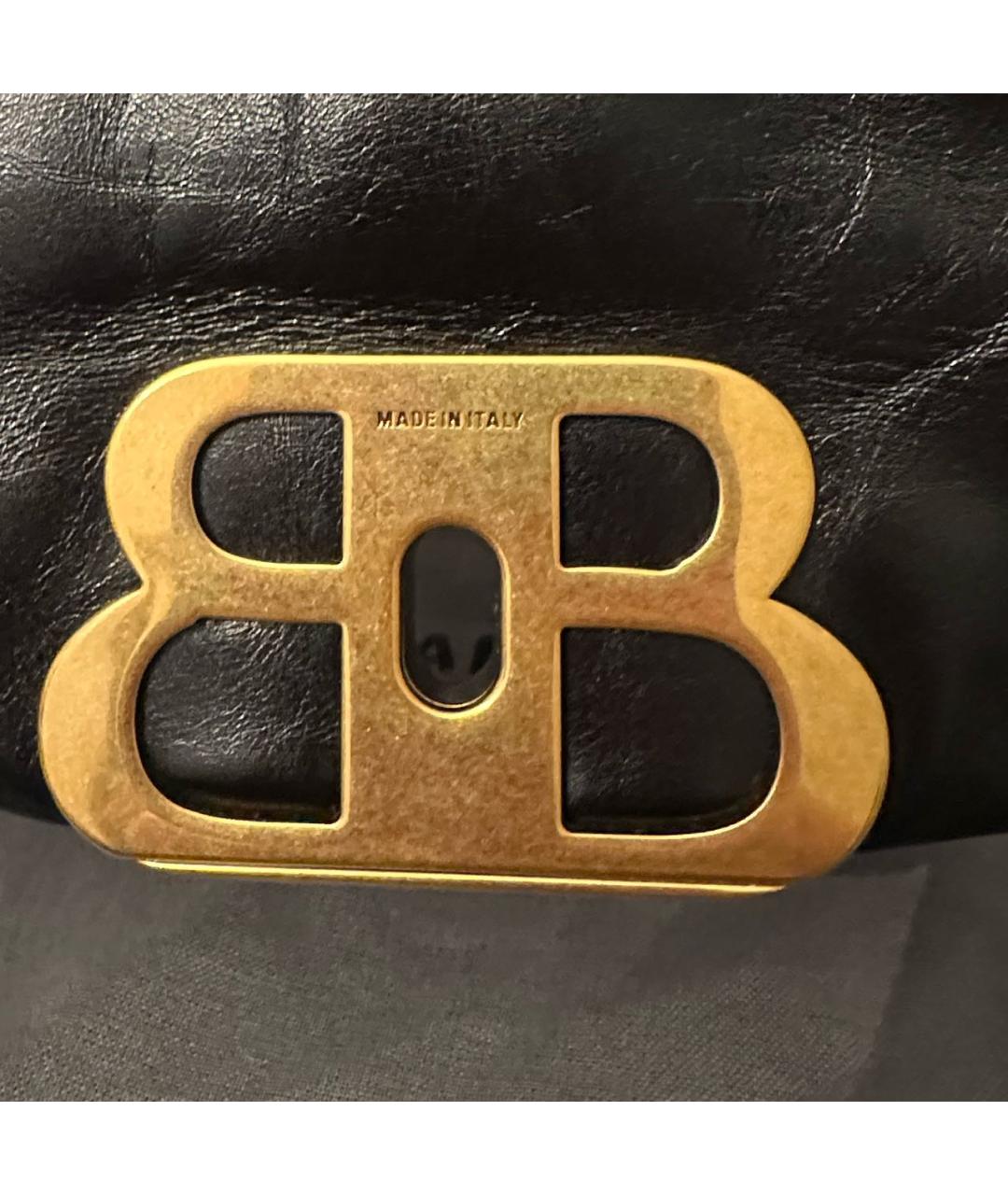 BALENCIAGA Черная кожаная сумка с короткими ручками, фото 5