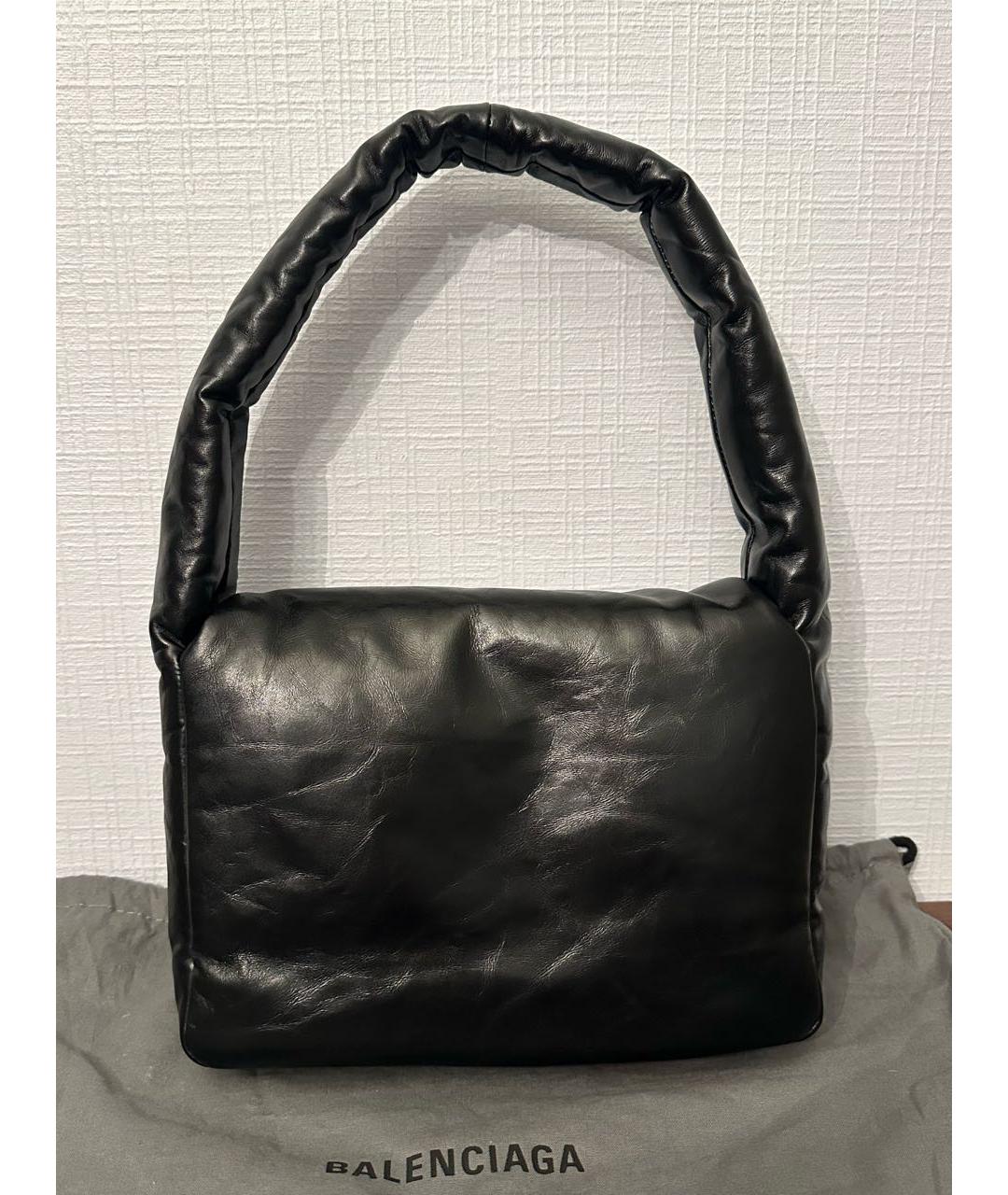 BALENCIAGA Черная кожаная сумка с короткими ручками, фото 3