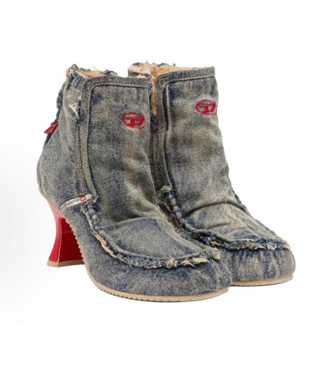 DIESEL Синие текстильные ботинки, фото 2