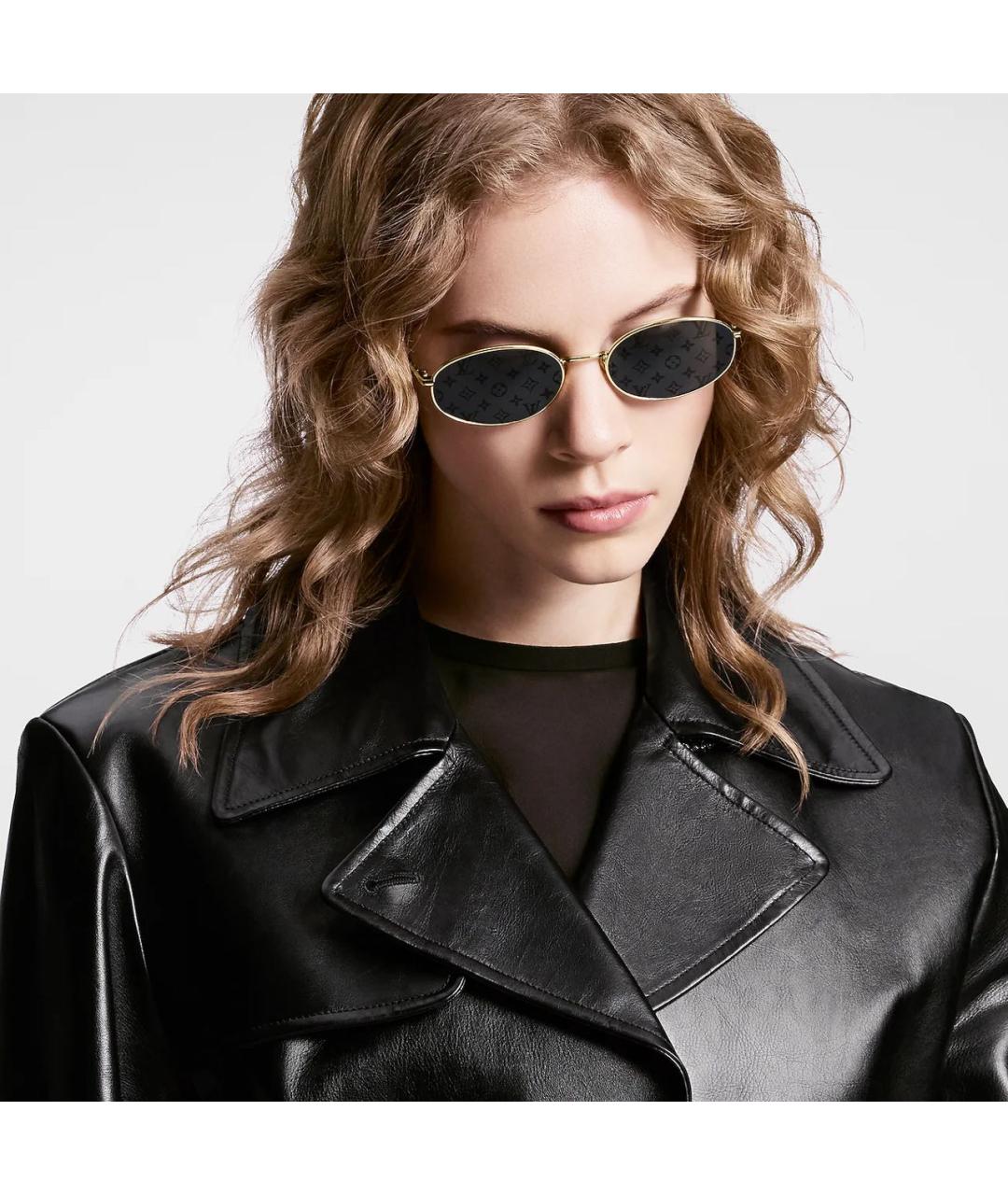 LOUIS VUITTON Золотые металлические солнцезащитные очки, фото 4