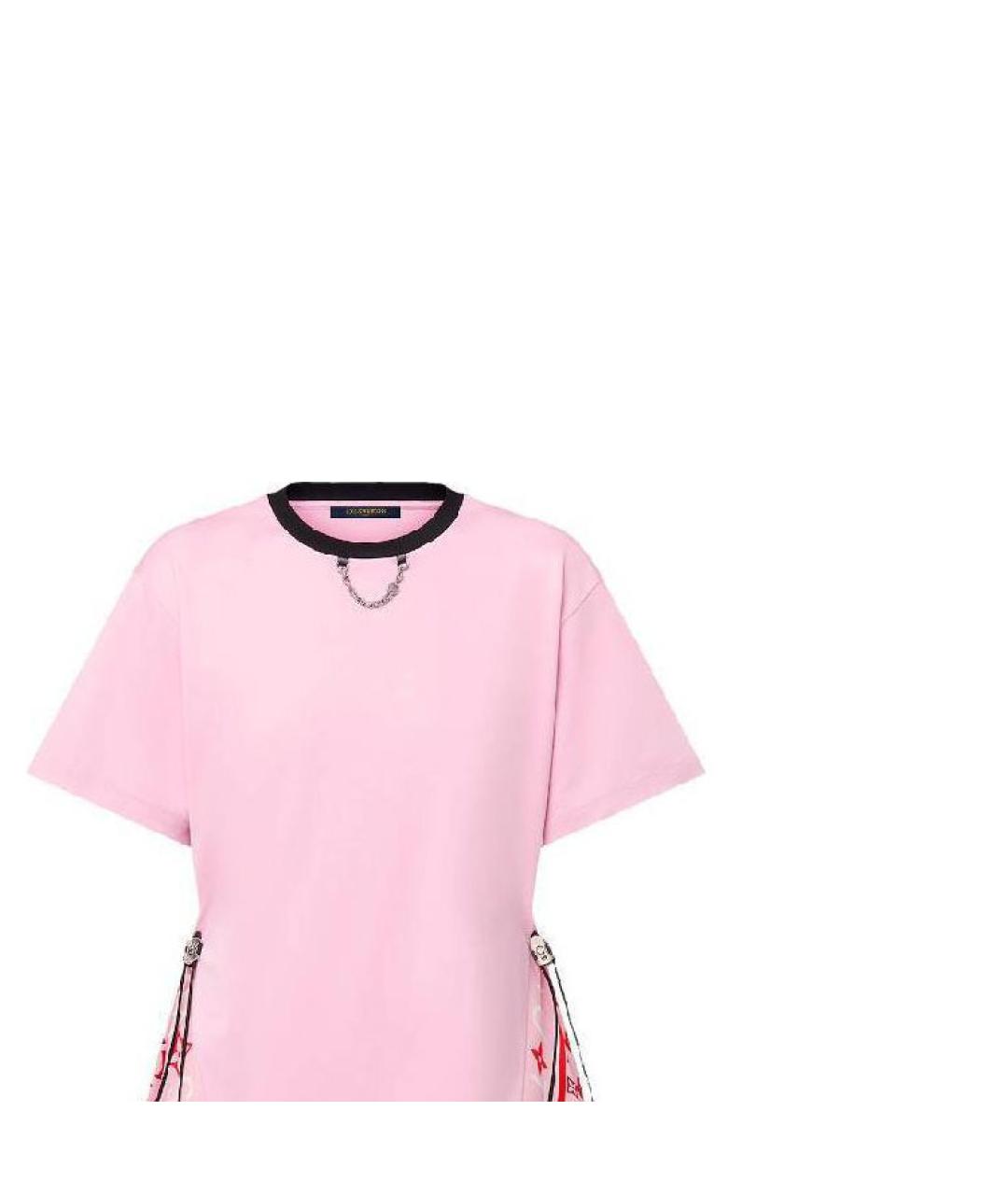 LOUIS VUITTON Розовая хлопковая футболка, фото 5