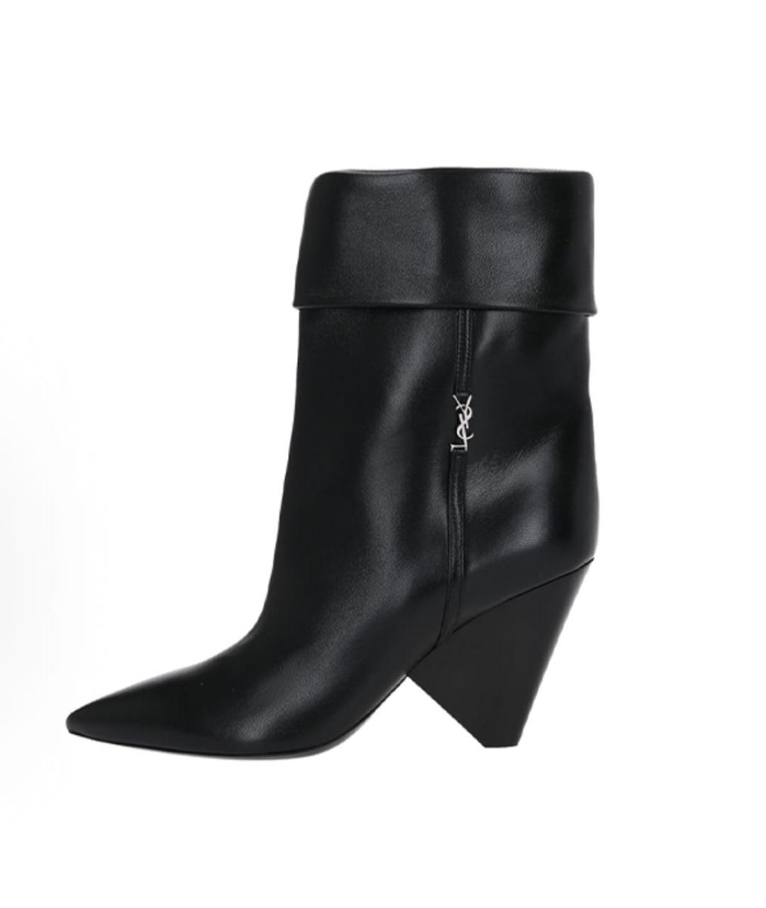 SAINT LAURENT Черные кожаные ботинки, фото 5