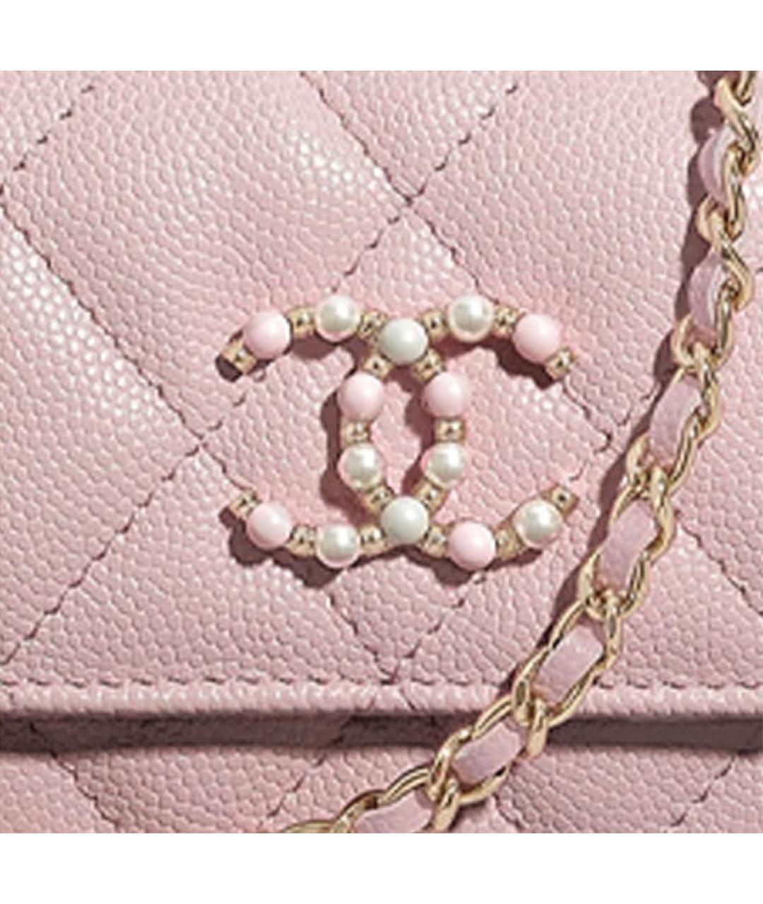 CHANEL Розовый кожаный кошелек, фото 5