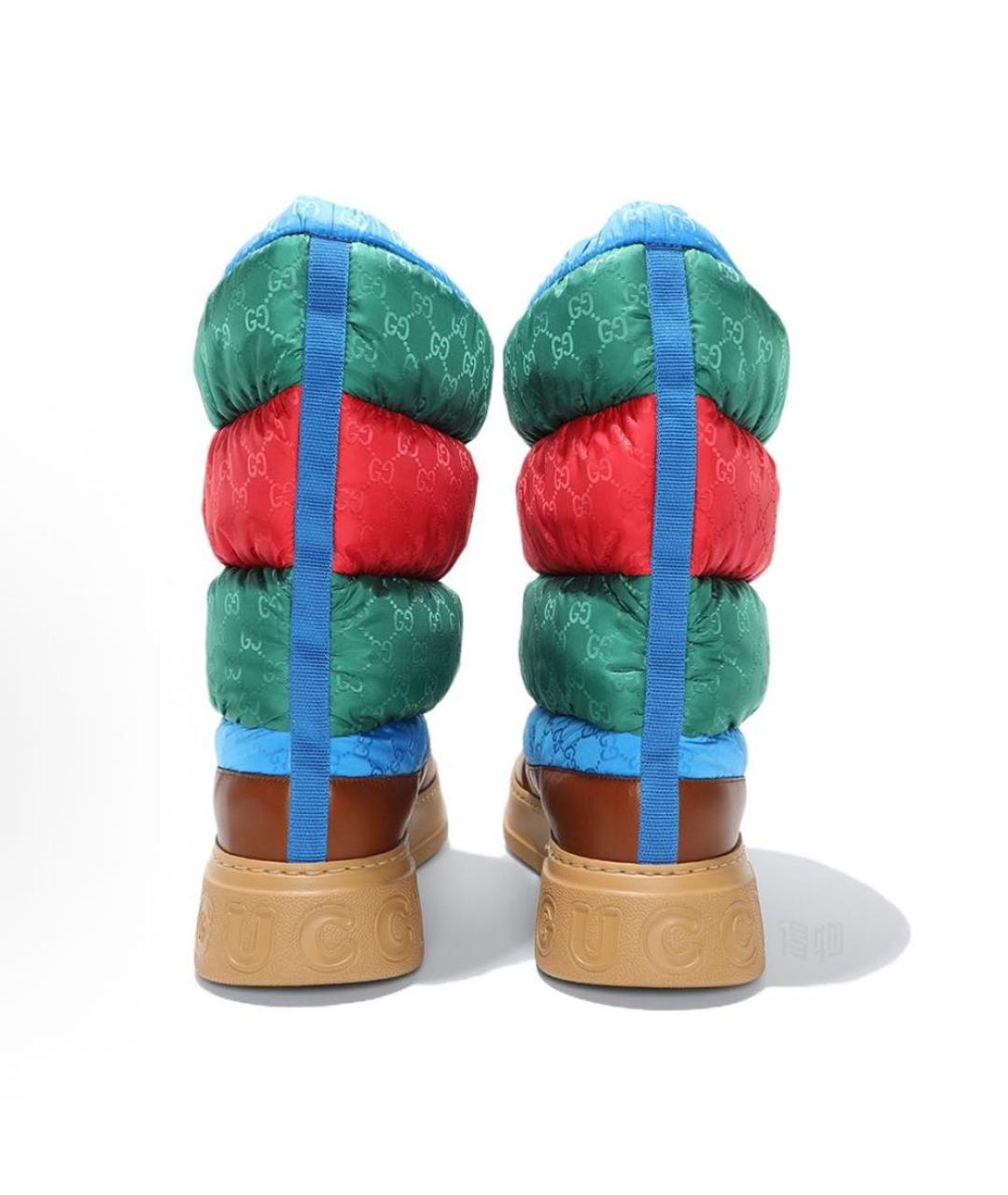 GUCCI Коричневые текстильные сапоги, фото 4