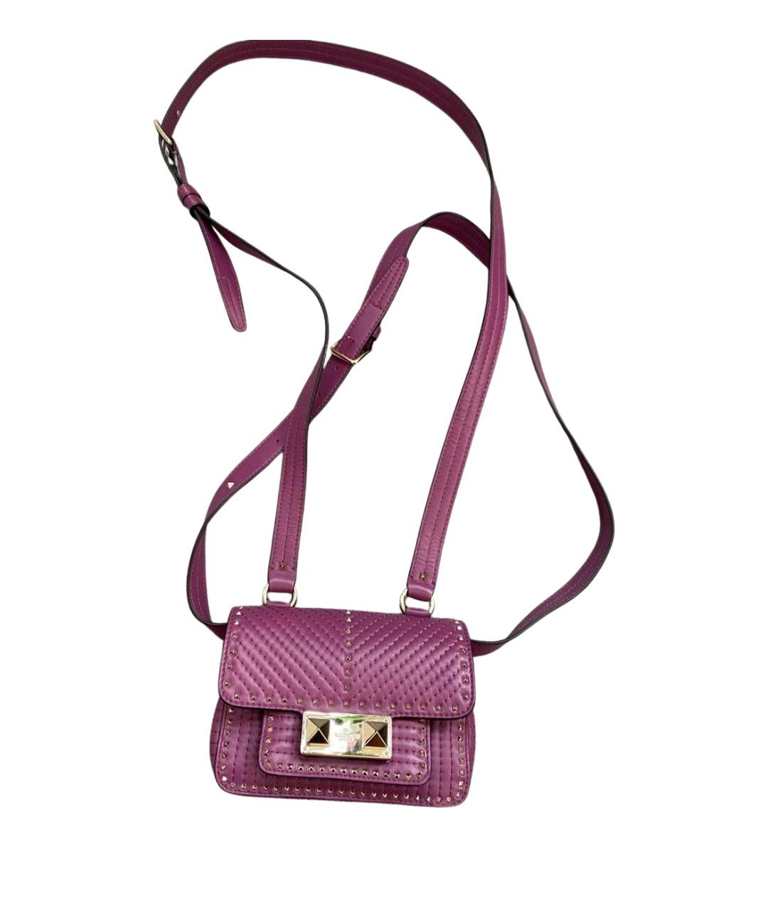 VALENTINO Розовая кожаная сумка через плечо, фото 1