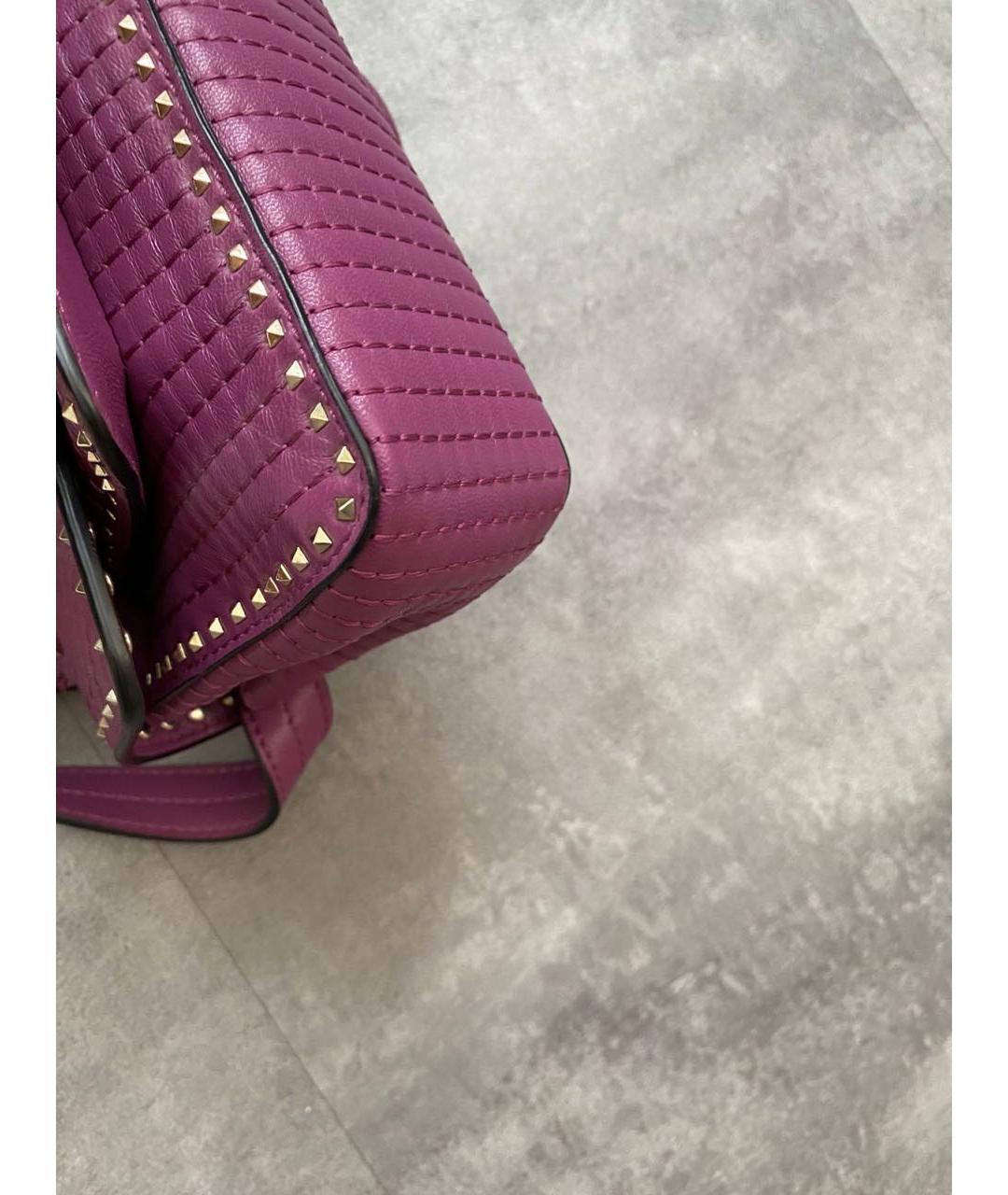 VALENTINO Розовая кожаная сумка через плечо, фото 4