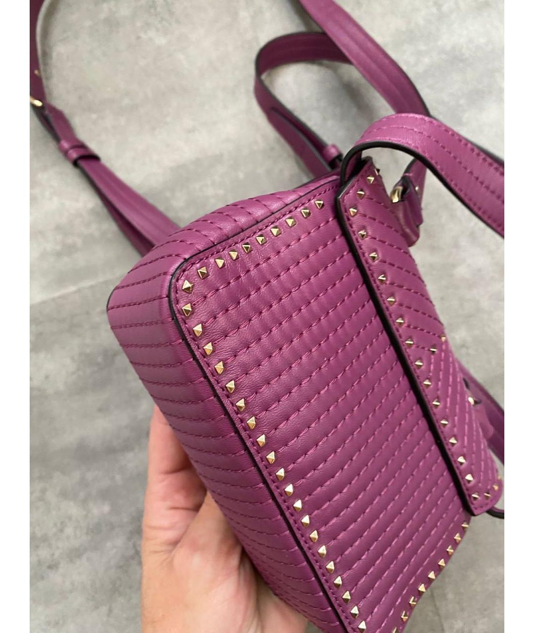 VALENTINO Розовая кожаная сумка через плечо, фото 5