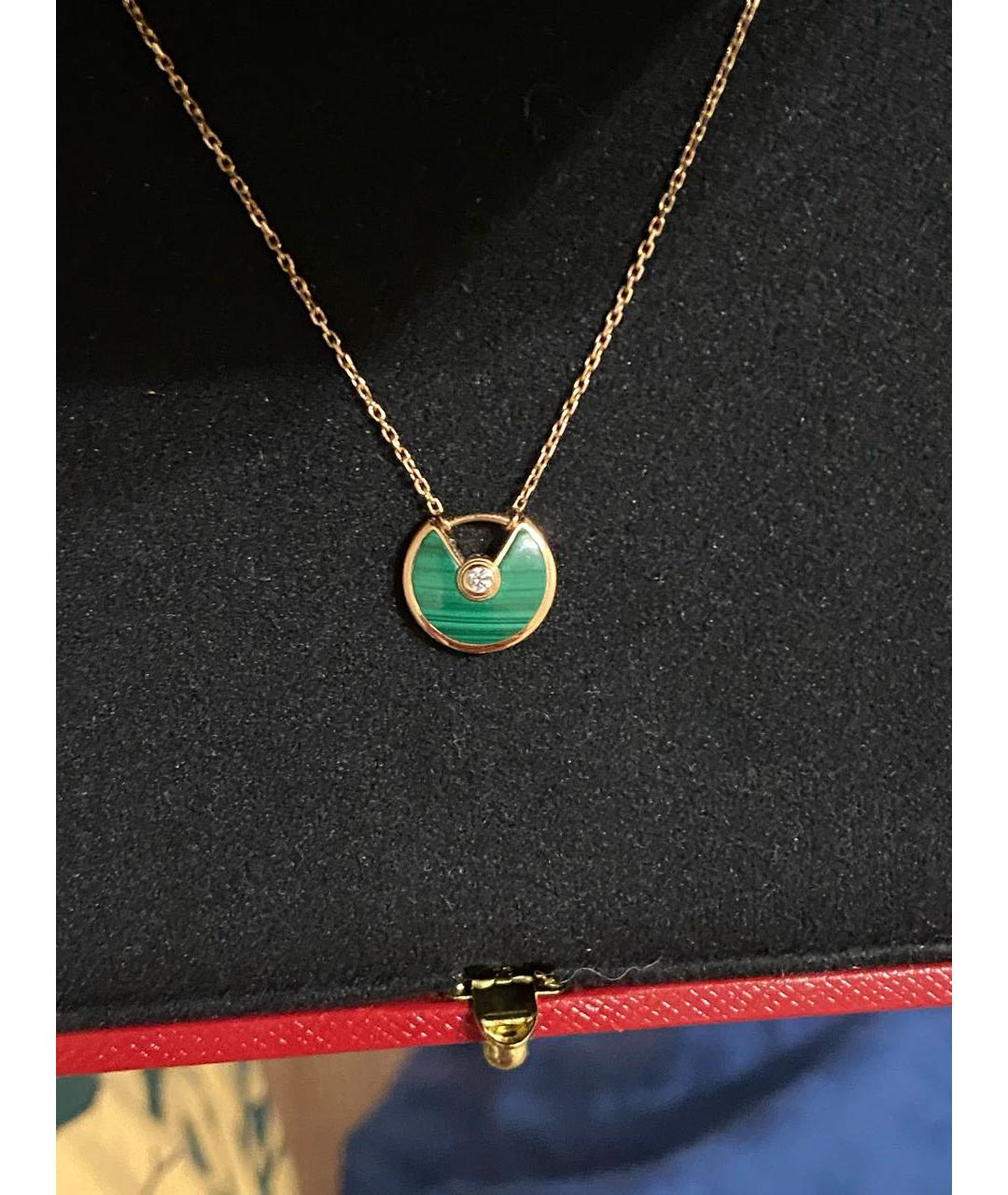 CARTIER Зеленая подвеска из розового золота, фото 4