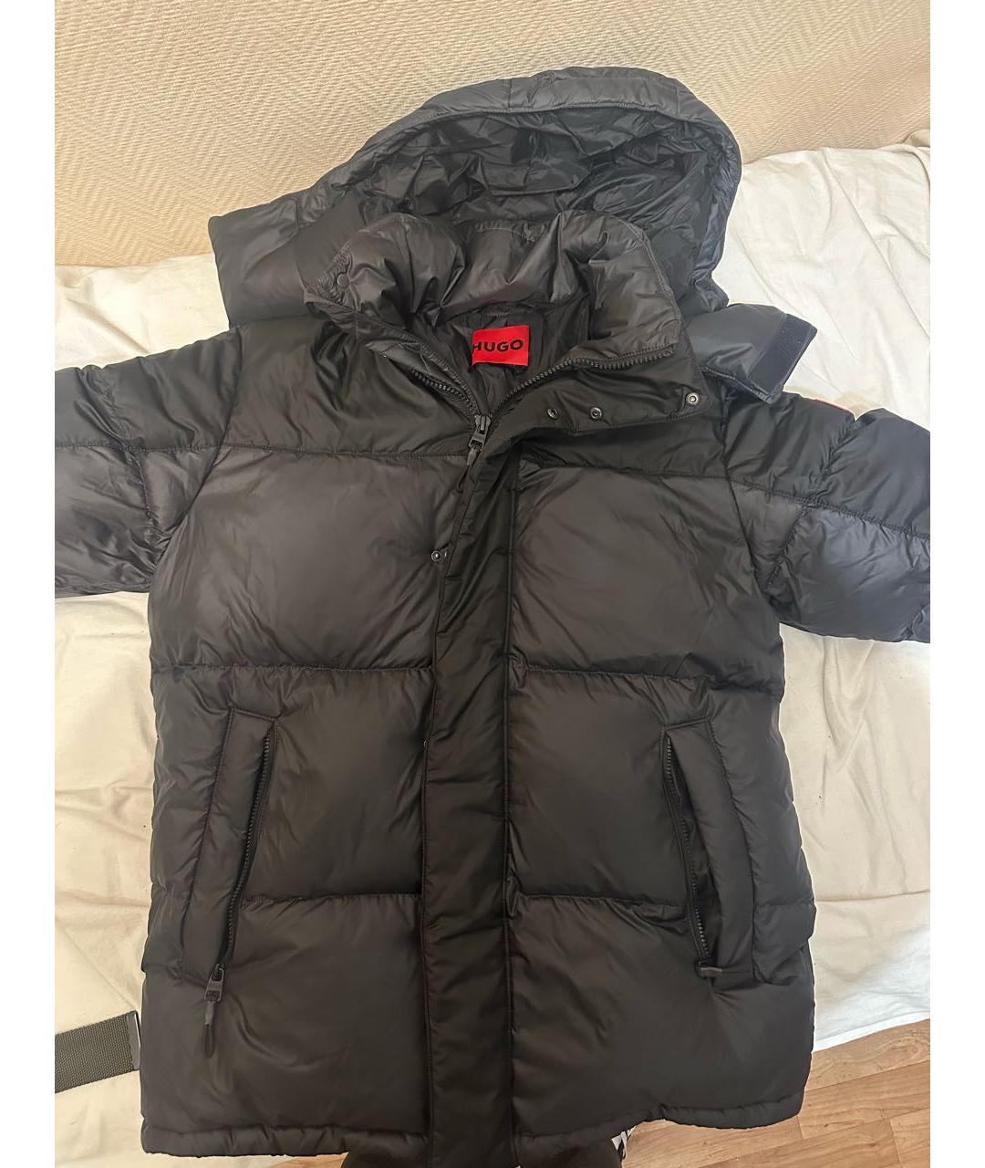 HUGO Черная полиэстеровая куртка, фото 2