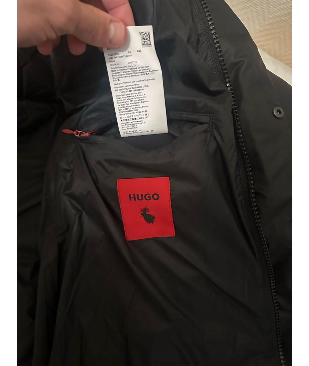 HUGO Черная полиэстеровая куртка, фото 5