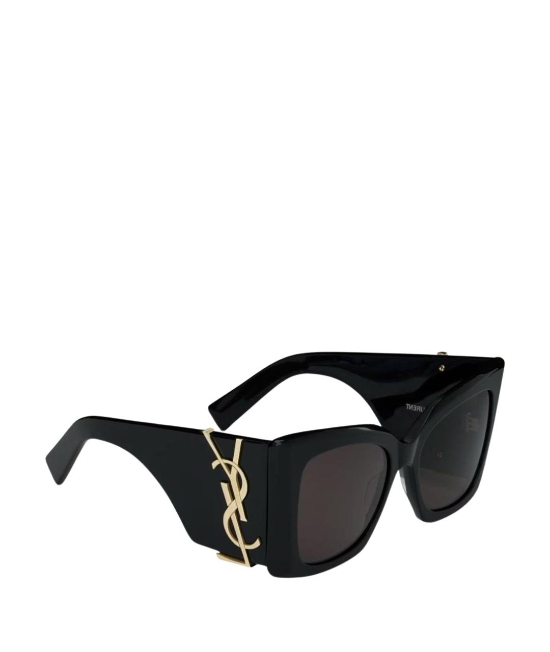 SAINT LAURENT Черные пластиковые солнцезащитные очки, фото 1
