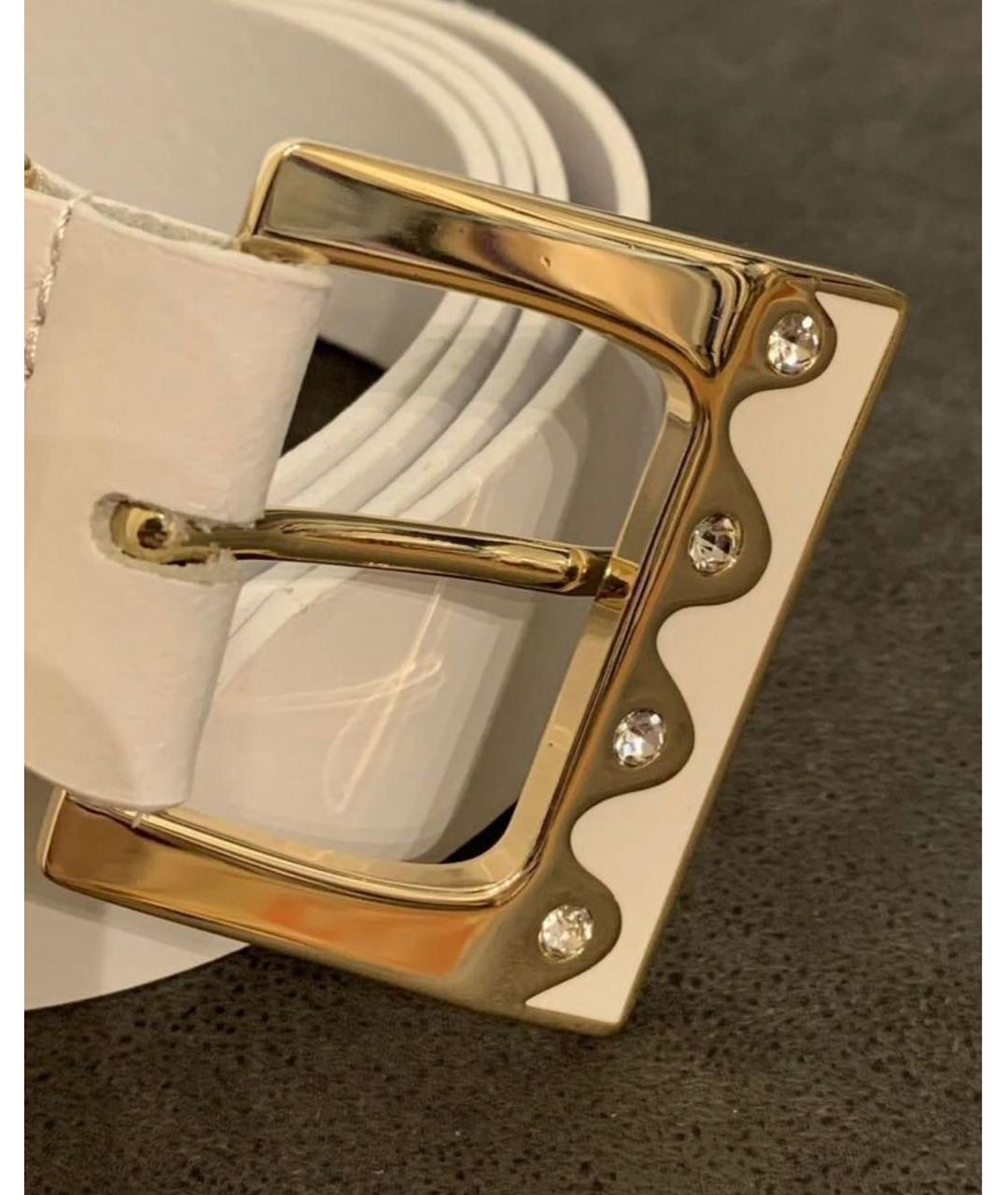 MAX MARA Белый кожаный ремень, фото 3