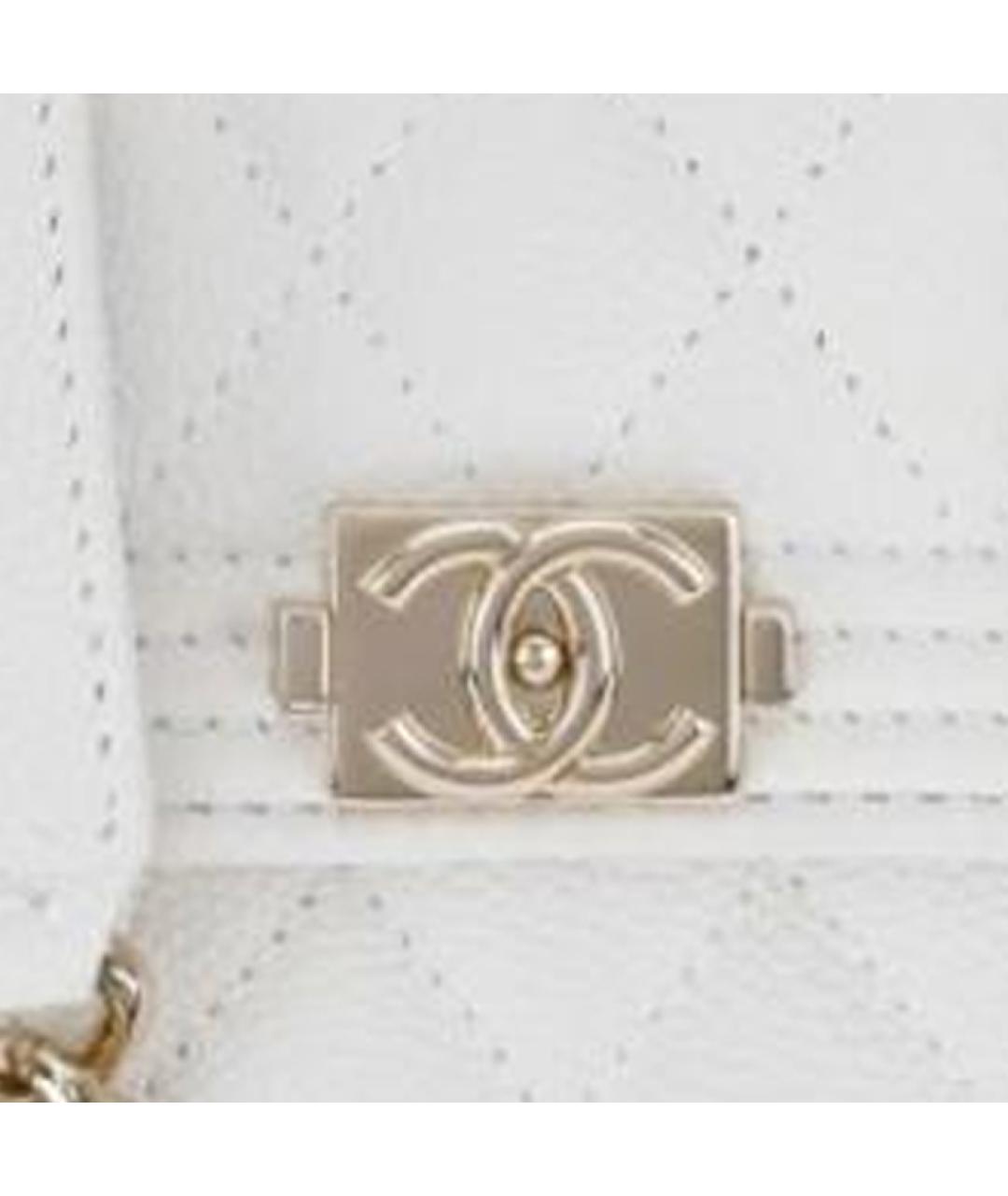CHANEL Белый кожаный кошелек, фото 4